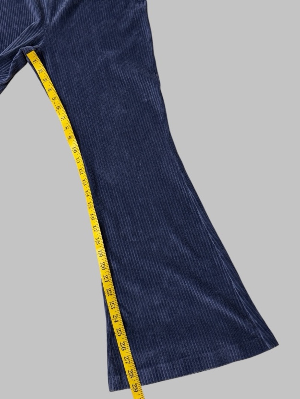 Aerie Blue Groove-On Velour High Waisted Flare Ribbed Pants - Picture 6 of 8